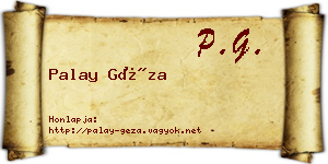 Palay Géza névjegykártya